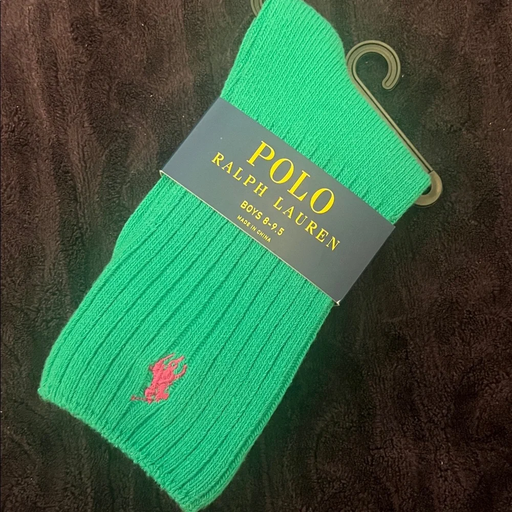 Polo by Ralph Lauren Vibrant Green Boys Casual Socks 💕